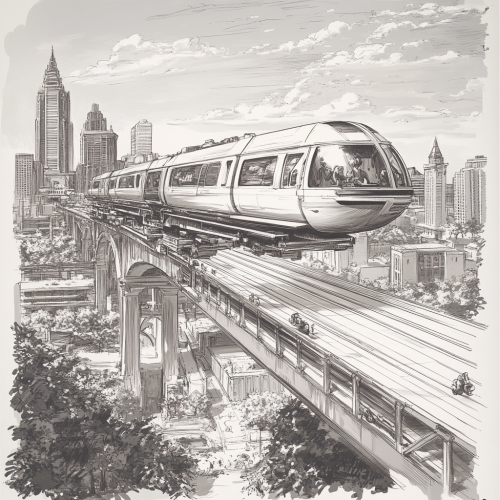 Cincinnati in 2050: tech, design, solarpunk theme, monorail/bike path, less traffic. Cincinnati in 2050: tech, design, solarpunk theme, monorail/bike path, less traffic.