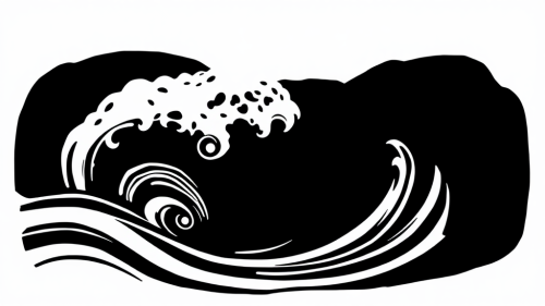 Circular water design in Maori style banner