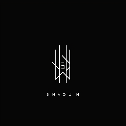 Clean, elegant SHAQU logo with geometric hints, black and white. Clean, elegant SHAQU logo with geometric hints, black and white.
