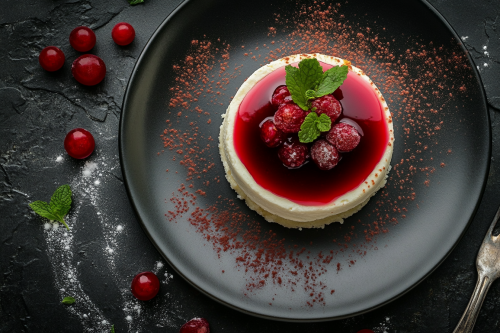 Close-up shot of luxurious Tranche Cuajada au Yaourt.