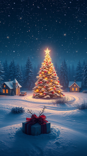 Colorful Christmas wallpaper for your mobile phone