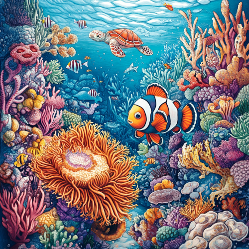 Colorful Fishdom Reef Illustration Colorful Fishdom Reef Illustration