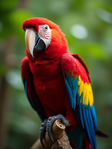 Colorful Macaw Portrait in Amazon Rainforest