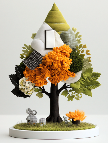 Colorful abstract trees influenced by famous artists