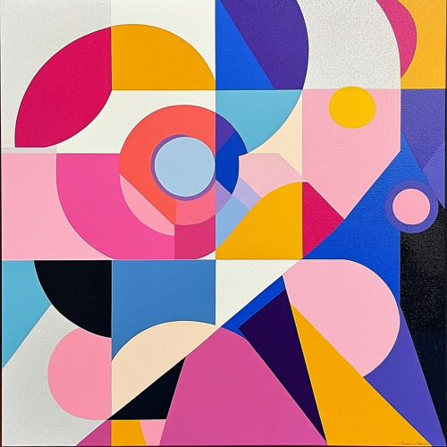Colorful shapes creating sophisticated minimalist art.
