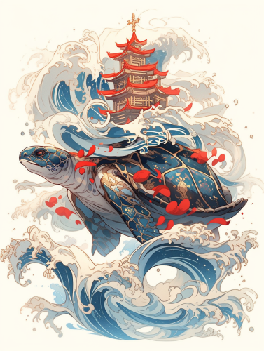 Powerful turtle creature with elemental energy