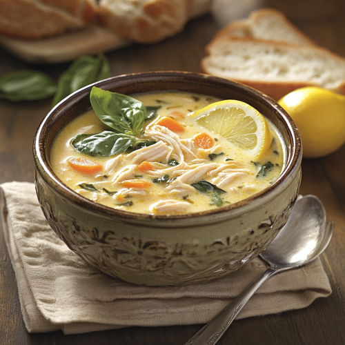 Comforting Greek Lemon Chicken Soup with Fresh Lemon