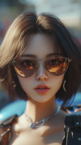 Confident Japanese Woman in Chic Bob