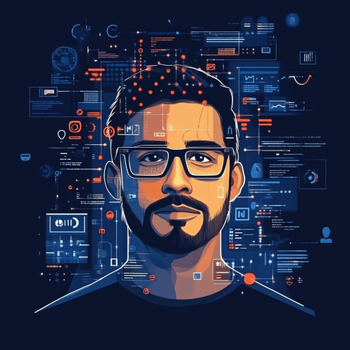 Confident programmer getting ready for tech interview. Confident programmer getting ready for tech interview.