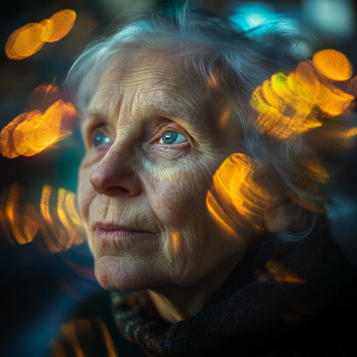 Confused person's surreal dream in gentle lighting