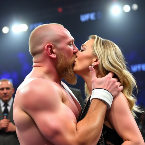 Conor Mcgregor Affectionately Kissing Dana White