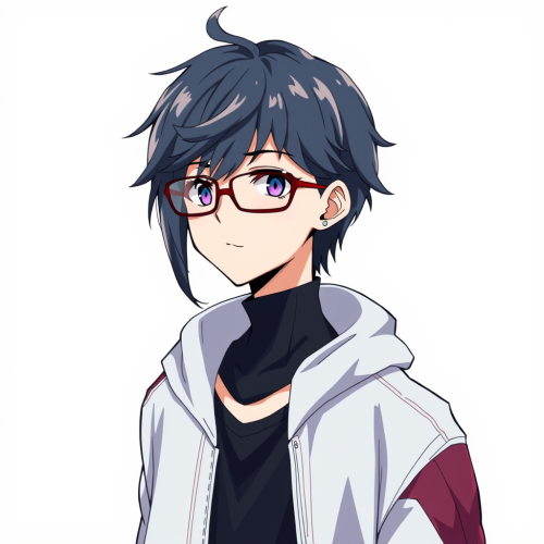 Cool Anime Boy with Glasses, Side View PFP