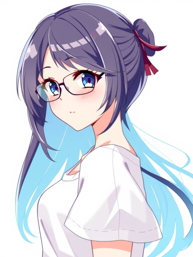 Cool-Haired Anime Girl in Glasses Profile Picture