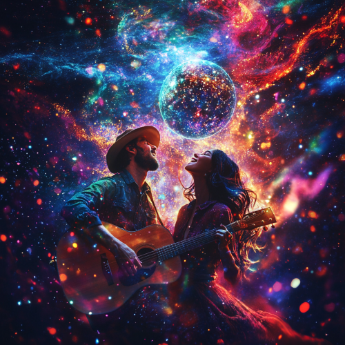 Cosmic folk and country dance under starlight.