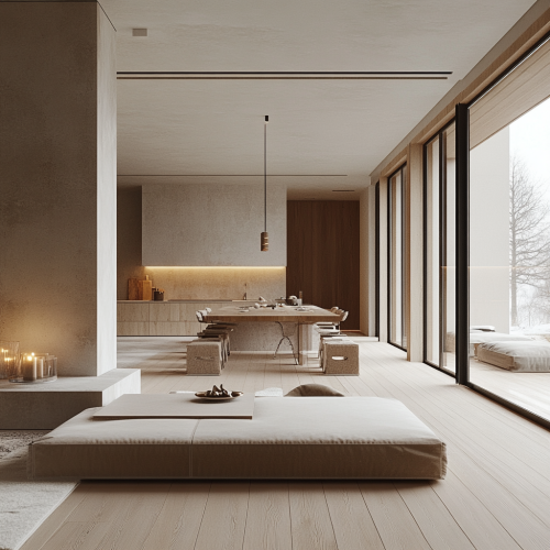 Cozy, spacious villa-style living room with modern design