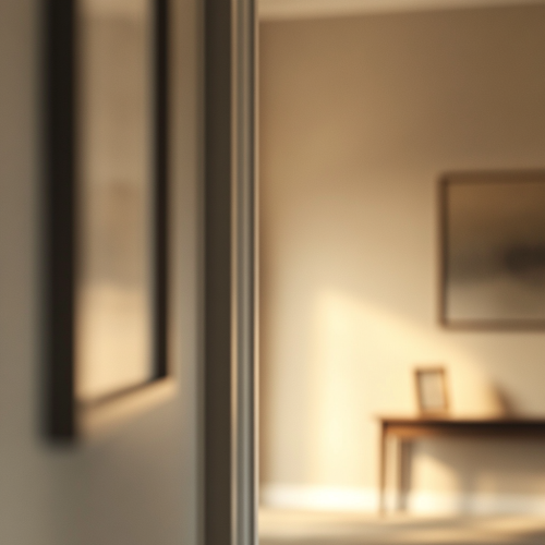 Cozy hallway with clean white wall and soft lighting. Cozy hallway with clean white wall and soft lighting.