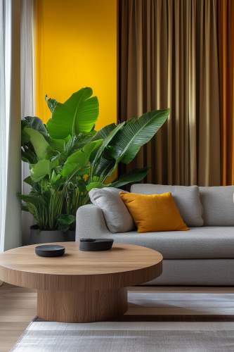 Cozy living room in Poland with modern furniture