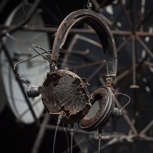 Cracked Headset on Radar Dish, Static-filled Broadcast