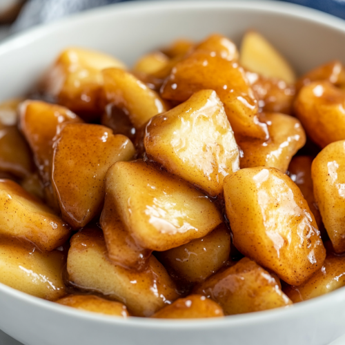 Cracker Barrel Fried Apples in a White Bowl