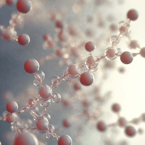 Create detailed close-up of allantoin molecule or crystal. Create detailed close-up of allantoin molecule or crystal.