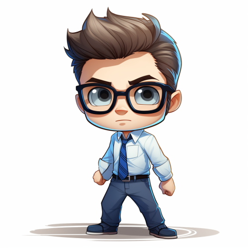 Cute Chibi Hank McCoy from X-Men on White Background