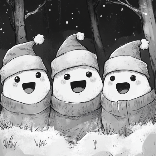 Cute Ghosts Singing Carols in Christmas Attires