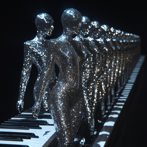 Dancing Silver Women on Piano Keys in Cyberspace Dancing Silver Women on Piano Keys in Cyberspace