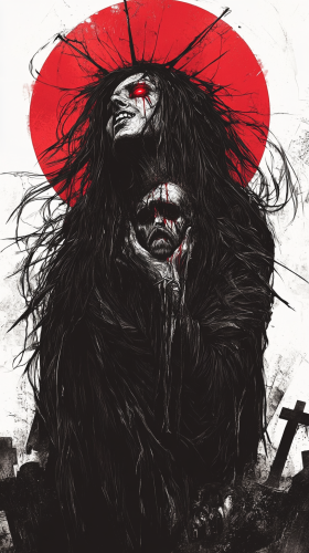 Dark Woman Holding Jesus Christ's Head