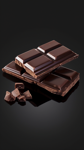 Dark chocolate bars on professional background photograph