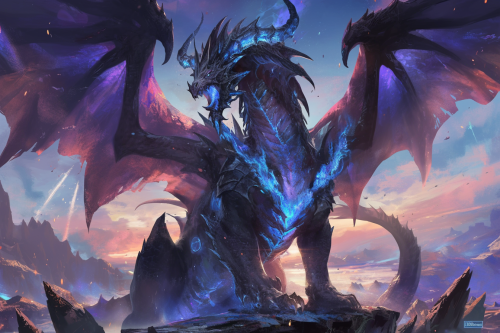 Dark dragon with whiskers and moonstones in detailed anime.