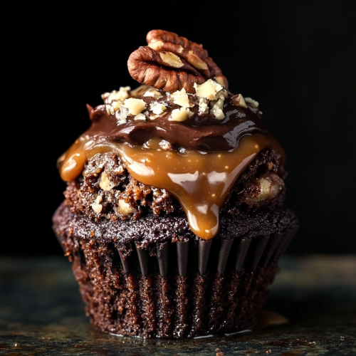 Decadent German Chocolate Cupcake with Rich Layers