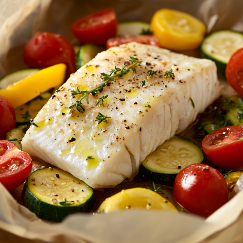 Delicate Fish and Summer Vegetables in Parchment Papillote