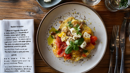 Delicious Omelette Plated on Rustic Table