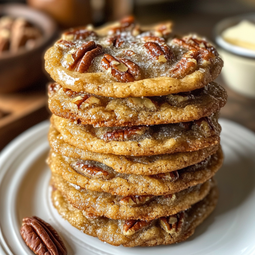 Delicious Pecan Pie Cookies on White Plate