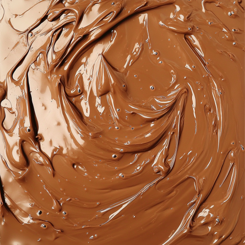 Delicious chocolate spreading with soft ripples