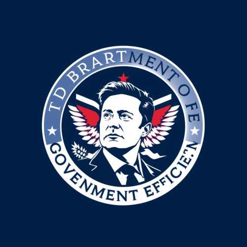 Department of Government Efficiency logo with Elon Musk.
