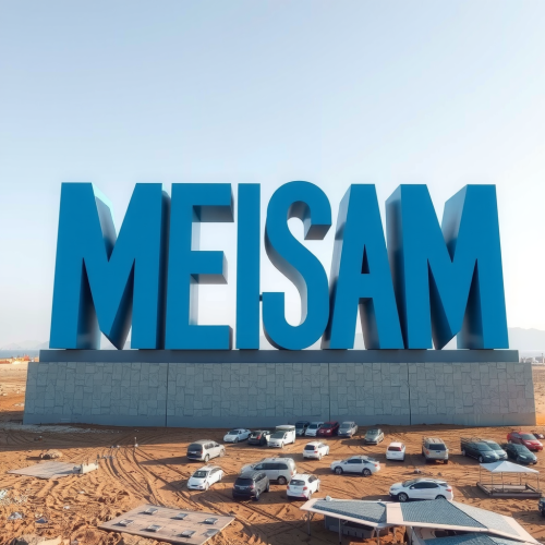 Design Meisam in N shape with light blue.