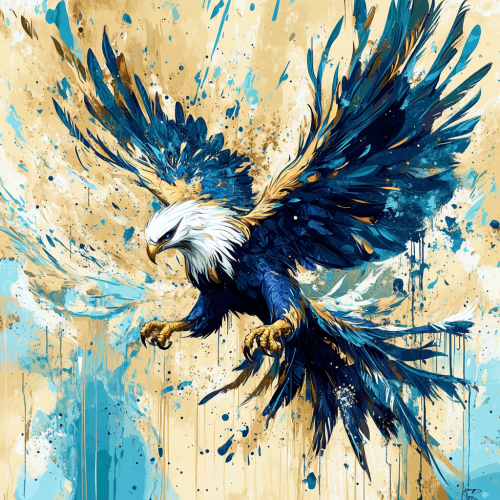 Design of large bird, powerful yet elegant presence, colorful. Design of large bird, powerful yet elegant presence, colorful.