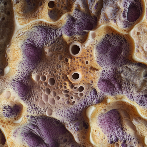 Detailed alien-like structure of an amoeba in colors