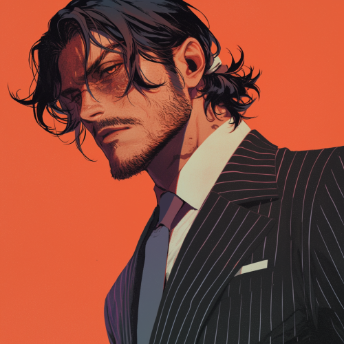 Diego Luna in black Zoot suit, BLEACH anime