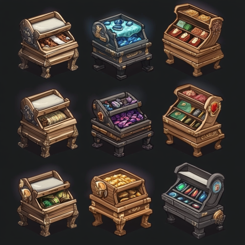 Different proposals for e-shop mobile version with bonus table.