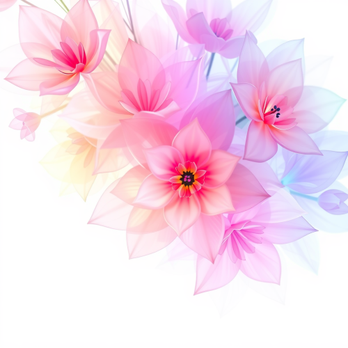 Digital Flowers with Translucent Glass Petals