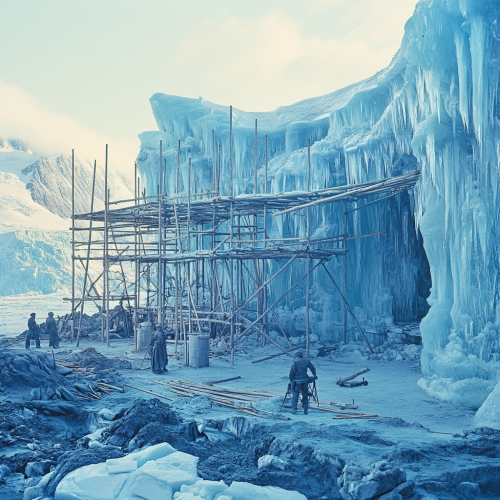 Discovering mysterious creature in Antarctic ice 1880s