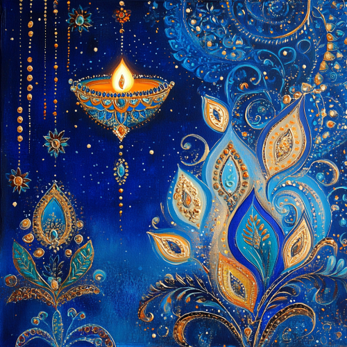 Diwali Celebration: Vibrant Artwork of Festive Patterns