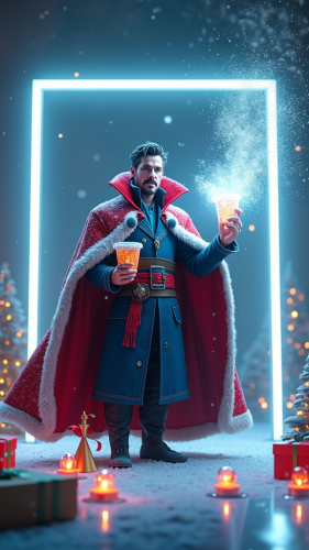 Doctor Strange as Santa in Magical Christmas Party