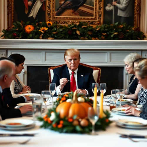 Donald Trump at the First Thanksgiving Feast Donald Trump at the First Thanksgiving Feast