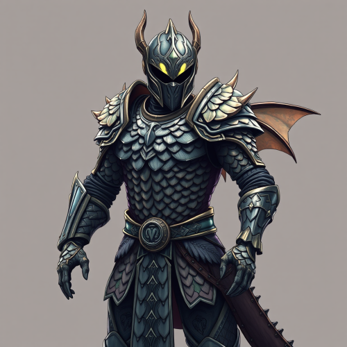 Dragon scale armor in a quick illustration style.