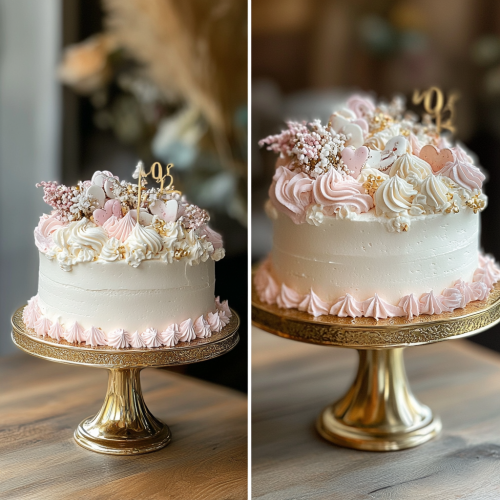 Dreamy Birthday Cake for Girl on Classic Stand