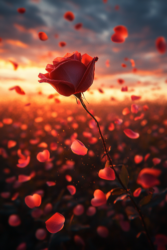 Rose Petals Dance in Twilight