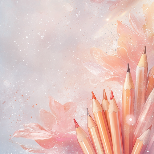 Dreamy manga-style ad background for school pencil cases.